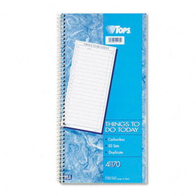 THINGS TO DO Spiral Daily Agenda Book, 5 1/2 x 11, Two-Part Carbonless, 50/Padtops 