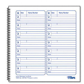 Voice Mail Log Book, 8 1/2 X 8-1/4, 1,400-Message Booktops 