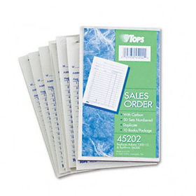 TOPS 45202 - Duplicate Retail Sales Pad, 3-3/8 x 5, Bound-In Carbons, 50/Pad 10/Packtops 