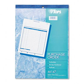 Purchase Order Book, 8-3/8 x 10 3/16, Three-Part Carbonless, 50 Sets/Booktops 
