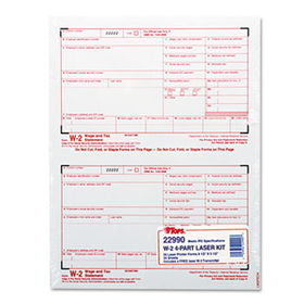 W-2 Tax Form, Four-Part Carbonless, 50 Formstops 