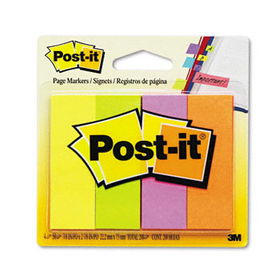 Page Markers, Four Neon Colors, 50 Strips/Pad, 4 Pads/Packpost 