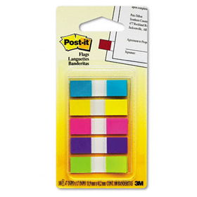 Flags in Portable Dispenser, 5 Bright Colors, 5 Dispensers of 20 Flags per Colorpost 