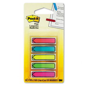 Arrow 1/2"" Flags, Five Assorted Bright Colors, 20/Color, 100/Packpost 