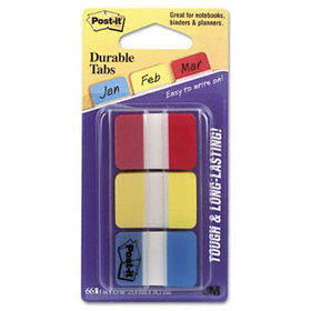 Durable File Tabs, 1 x 1 1/2, Assorted Standard Colors, 66/Packpost 