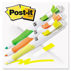 Flag + Highlighter, Yellow/Green/Orange, 50 Flags/Pen, 3/Pkpost 