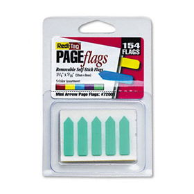 Mini Arrow Page Flags, Blue/Mint/Purple/Red/Yellow, 154 Flags/Packredi 