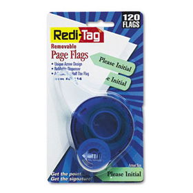 Redi-Tag 81114 - Arrow Page Flags in Dispenser, Please Initial, Mint, 120 Flags/Dispenser