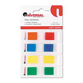 Page Flags, Assorted Colors, 35 Flags/Dispenser, 4 Dispensers/Packuniversal 