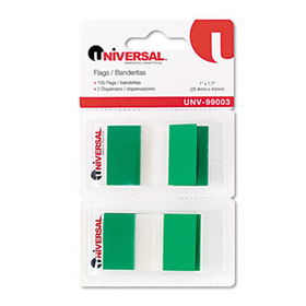 Page Flags, Green, 50 Flags/Dispenser, 2 Dispensers/Packuniversal 