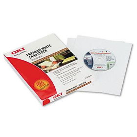 Oki 52208101 - Premium Card Stock, 110lb, White, Letter, 100 Sheets/Box