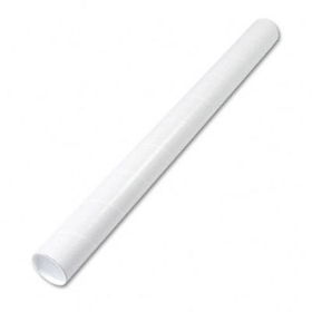 Fiberboard Mailing Tube, Recessed End Plugs, 42 x 3-1/2, White, 25/Cartonquality 