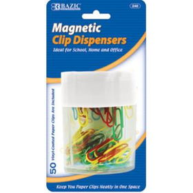 BAZIC Magnetic Paper Clips Dispenser With Clips Case Pack 144