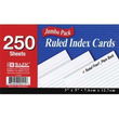 BAZIC 250 Ct. 3"" X 5"" Ruled White Index Card Case Pack 36