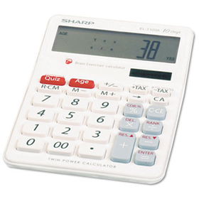EL-T100AB Brain Exerciser Calculator, 10-Digit LCD, Dual Powersharp 