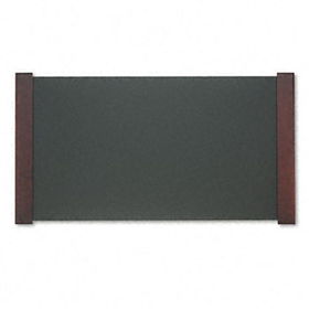Desk Pad with Wood End Panels, 38 x 21, Mahogany Finishcarver 