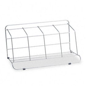 Four-Section Wire Catalog Rack, Metal, 16 1/2 x 10 x 8, Silverfellowes 