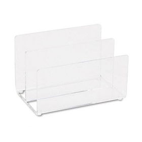 Mini Sorter, Two Sections, Acrylic, 4 1/8w x 6 1/4d x 4h, Clear