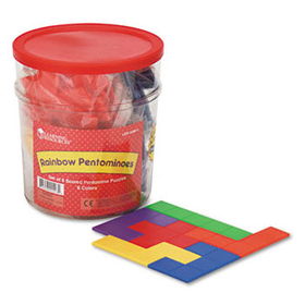 Learning Resources LER02866 - Rainbow Premiere Pentominoes, Math Manipulative Puzzle, for Grades 1-8