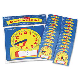 Learning Resources LER0575 - Write-On/Wipe-Off Clocks Classroom Set, Learning Clock, for Grades 1 and Uplearning 
