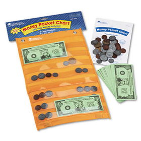 Money Pocket Chart with 115 Play Coins and 50 Play Bills, 9 3/4 x 16 1/2learning 