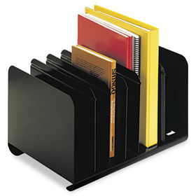 Six-Section Adjustable Book Rack, Steel, 15 x 11 x 8 7/8, Blacksteelmaster 