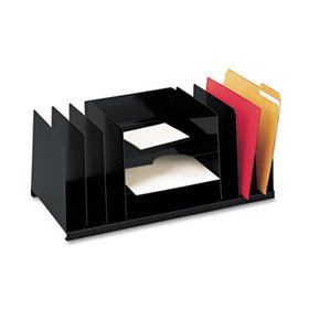 Desk Organizer, Nine Sections, Steel, 21 1/2 x 11 x 8 3/4, Blacksteelmaster 