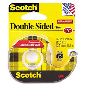 665 Double-Sided Office Tape w/Hand Dispenser, 1/2"" x 450""scotch 