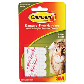Poster Strips, White, 12/Packcommand 