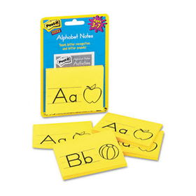 Post-it 562AN35 - Super Sticky Alphabet Notes, Lined, 3 x 4, 3 26-Sheet Pads/Pack