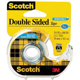 667 Double-Sided Removable Office Tape and Dispenser, 3/4"" x 400""scotch 