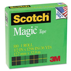 Magic Tape, 1/2"" x 1296"", 1"" Core, Clear