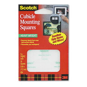 Permanent Heavy-Duty Mounting Squares for Fabric Walls, 7/10"" x 17/25"", 24/Packscotch 