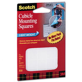 Scotch 858 - Cubicle Mounting Squares, Lightweight, Removable, 11/16 Squares, 35/Packscotch 