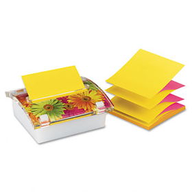 Pop-up Note Dispenser with Designer Daisy Insert, One 45-Sheet Pad,post 
