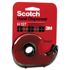 H127 Refillable Handheld Tape Dispenser, 1"" Core, Plastic/Metal, Smoke