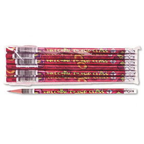 Decorated Wood Pencil, Welcome To Our Class, HB #2, Red Brl, Dozenmoon 