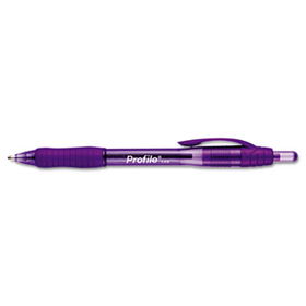 Profile Ballpoint Retractable Pen, Purple Ink, Bold, Dozenpaper 