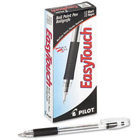 EasyTouch Ballpoint Stick Pen, Black Ink, Medium, Dozenpilot 
