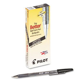 Better Ballpoint Stick Pen, Black Ink, Medium, Dozenpilot 