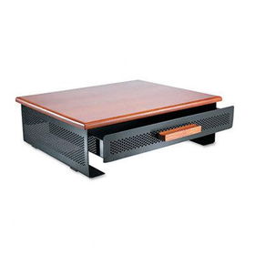 RolodexTM 82445 - Distinctions Wood/Punch-Metal Monitor Stand, 13 1/2w x 12d, Black/Cherry