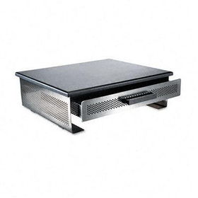 RolodexTM 82447 - Distinctions Desk Monitor Stand, 13 1/2w x 12d, Black/Gunmetal Gray