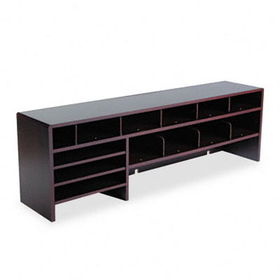 Safco 3651MH - Single Shelf Desktop Organizer, 15 Sections, 57 1/2 x 12 x 18, Mahogany