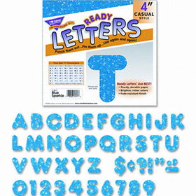 Ready Letters Sparkles Letter Set, Blue Sparkle, 4""h, 71/Set