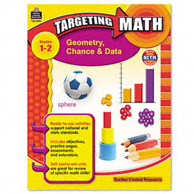 Teacher Created Resources 8991 - Targeting Math, Geometry, Chance and Data, Grades 1-2, 112 Pagesteacher 