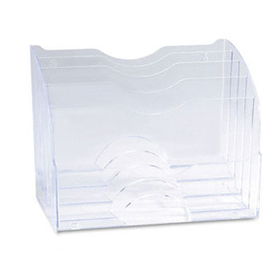 Two-Way Organizer, Five Sections, Plastic, 8 3/4 x 10 3/8 x 13 5/8, Clearrubbermaid 