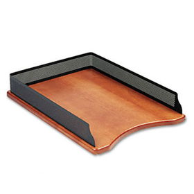 Rolodex Q22711 - Distinctions Self-Stacking Desk Tray, Metal/Wood, Black/Cherryrolodex 
