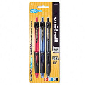 uni-ball 42077PP - Power Tank RT Ballpoint Retractable Pen, Assorted Ink, Bold, 3 per Packuni 