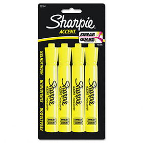 Accent Tank Style Highlighter, Chisel Tip, Fluorescent Yellow, 4/Set
