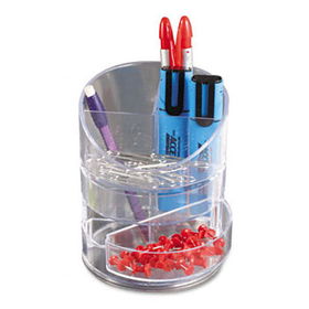 Small Storage Divided Pencil Cup, Plastic, 4 1/2 dia. x 5 11/16, Clearrubbermaid 